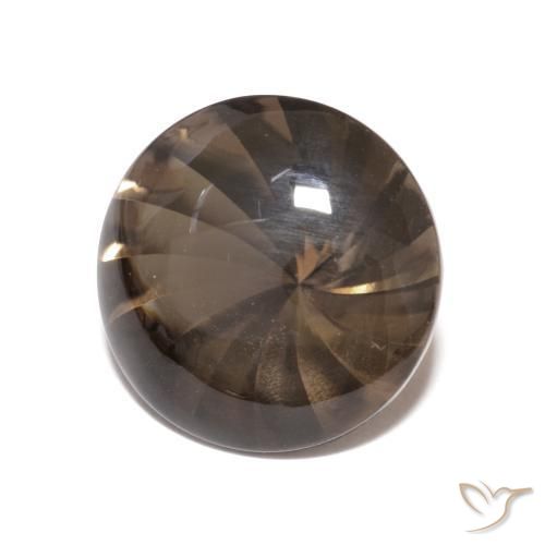 5.04 ct Brown Smoky Quartz Stone, Natural Smoky Quartz in Round Buff-Top Shape for Sale