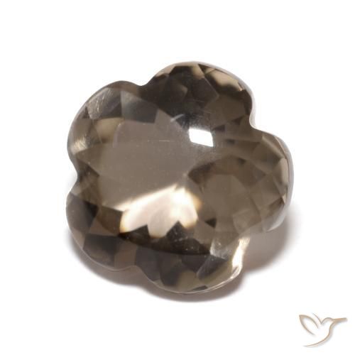 4.98 ct Brown Smoky Quartz Stone, Natural Smoky Quartz in Flower-Cut Shape for Sale