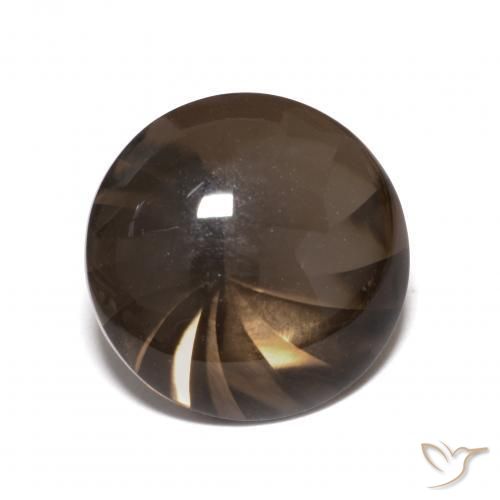 5.56 ct Brown Smoky Quartz Stone, Natural Smoky Quartz in Round Buff-Top Shape for Sale
