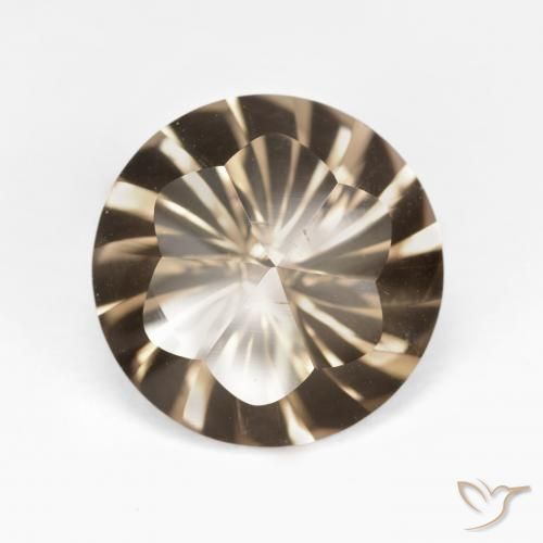 5.06ct Natural Medium-Light Brown Smoky Quartz, Round, VVS