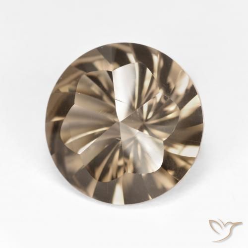 5.06 ct Brown Smoky Quartz Stone, Natural Smoky Quartz in Round Concave Cut Shape for Sale