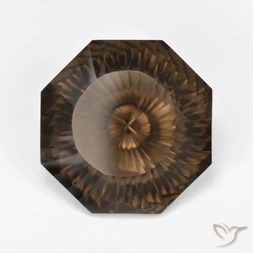 7.48 ct Brown Smoky Quartz Stone, Natural Smoky Quartz in Octagon Concave Cut Shape for Sale