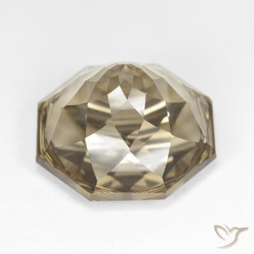 Smoky Quartz Gemstone in 16 x 16 mm (calibrated) Size for Sale, Smoky Quartz Stone in Light Yellow Brown Color