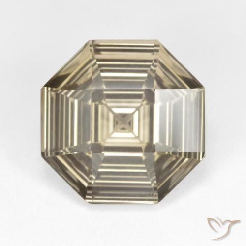 5.82ct Natural Pale Brown Smoky Quartz, Emerald Cut, VVS
