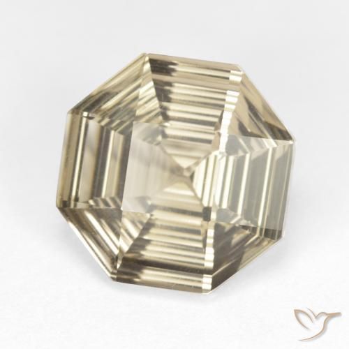 5.82 ct Brown Smoky Quartz Stone, Natural Smoky Quartz in Octagon Concave Cut Shape for Sale