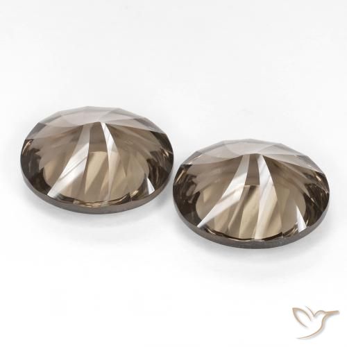 Smoky Quartz Gemstones in 14 x 12 mm (calibrated) Size for Sale, Smoky Quartz Stones in Medium-Light Brown Color