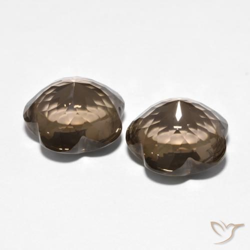 Smoky Quartz Gemstones in 11.4 x 10.1 mm Size for Sale, Smoky Quartz Stones in Umber Brown Color