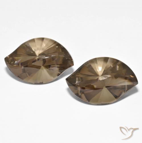 20.96 ct Marquise Concave Cut Smoky Quartz, 19.7 x 12.5 mm From Brazil, Photo A