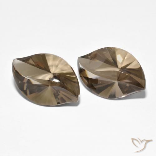 20.96 ctw Brown Smoky Quartz Stones, Natural Smoky Quartz in Marquise Concave Cut Shape for Sale
