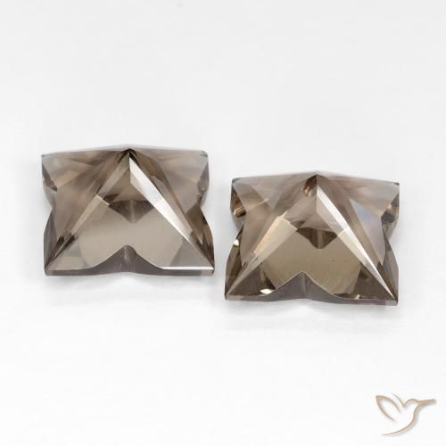 Smoky Quartz Gemstones in 10 x 10 mm (calibrated) Size for Sale, Smoky Quartz Stones in Light Brown Color