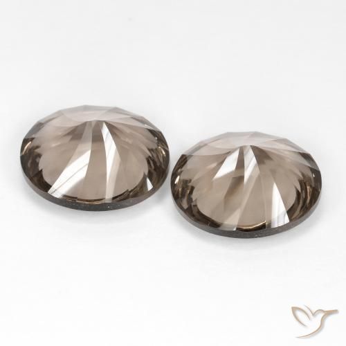 Smoky Quartz Gemstones in 14 x 12 mm (calibrated) Size for Sale, Smoky Quartz Stones in Light Umber Brown Color
