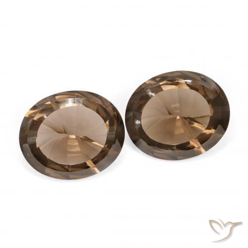 7.56 ctw Brown Smoky Quartz Stones, Natural Smoky Quartz in Oval Concave Cut Shape for Sale