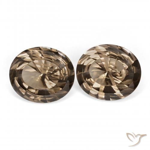 13.45 ctw Brown Smoky Quartz Stones, Natural Smoky Quartz in Oval Concave Cut Shape for Sale
