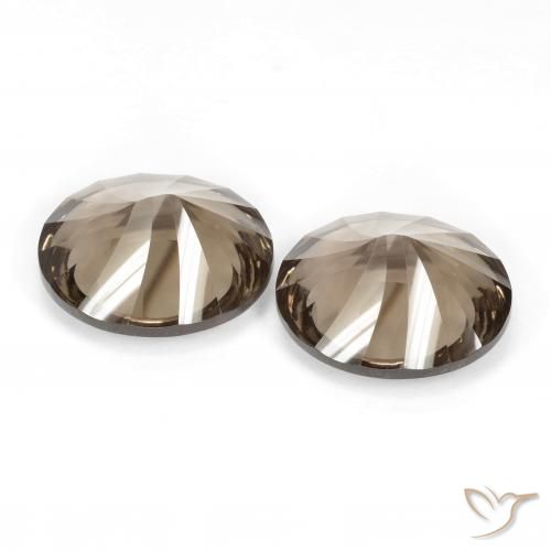Smoky Quartz Gemstones in 14 x 12 mm (calibrated) Size for Sale, Smoky Quartz Stones in Walnut Brown Color