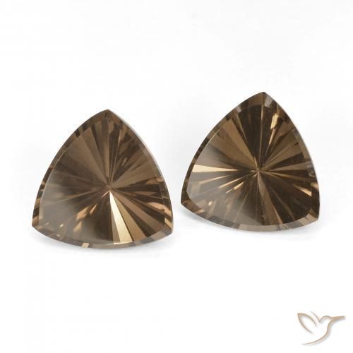 5.11 ctw Brown Smoky Quartz Stones, Natural Smoky Quartz in Trillion Concave Cut Shape for Sale