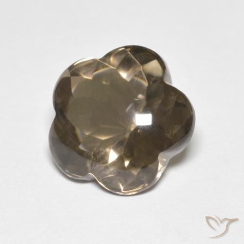 4.99 ct Brown Smoky Quartz Stone, Natural Smoky Quartz in Flower-Cut Shape for Sale