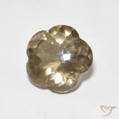 4.59 ct Brown Smoky Quartz Stone, Natural Smoky Quartz in Flower-Cut Shape for Sale
