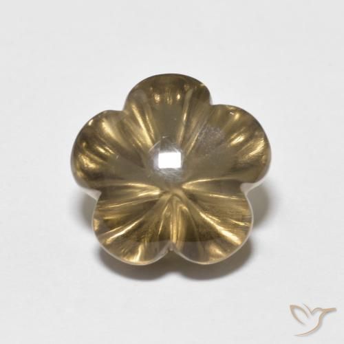 5.72ct Natural Medium Brown Smoky Quartz, Flower Cut, Transparent