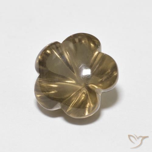 5.72 ct Brown Smoky Quartz Stone, Natural Smoky Quartz in Flower-Cut Shape for Sale