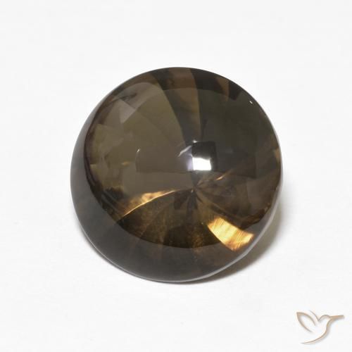 5.21 ct Brown Smoky Quartz Stone, Natural Smoky Quartz in Round Concave Cut Shape for Sale