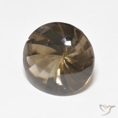 5.06 ct Brown Smoky Quartz Stone, Natural Smoky Quartz in Round Concave Cut Shape for Sale