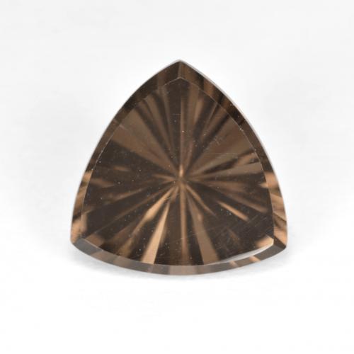 10.2 x 10mm Trillion Brown Smoky Quartz from Brazil, Weight of 2.64ct, Natural untreated Gemstone in VVS Clarity, 1pc Trillion Concave Cut Smoky Quartz - Color: Hickory Brown, Mohs Hardness of 7 suitable for daily wear jewelry, Photo A