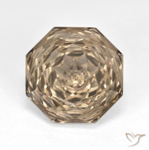 6.43ct Natural Wood Brown Smoky Quartz, Emerald Cut, VVS