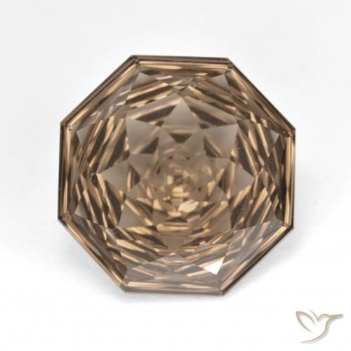 7.84ct Natural Light Brown Smoky Quartz, Emerald Cut, VVS