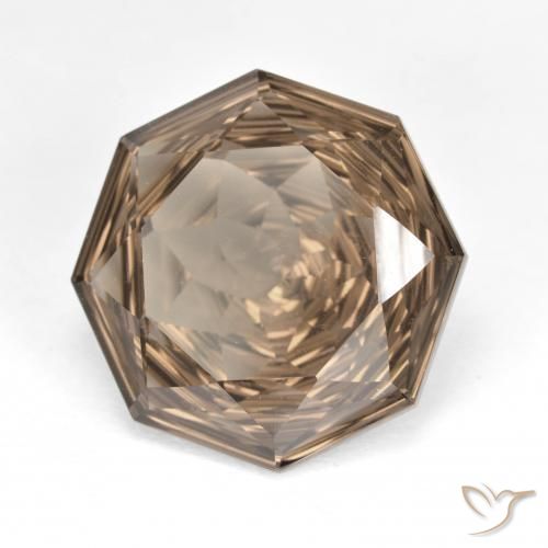 7.84 ct Brown Smoky Quartz Stone, Natural Smoky Quartz in Octagon Concave Cut Shape for Sale