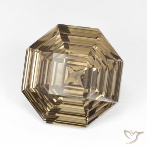 5.52 ct Brown Smoky Quartz Stone, Natural Smoky Quartz in Octagon Concave Cut Shape for Sale