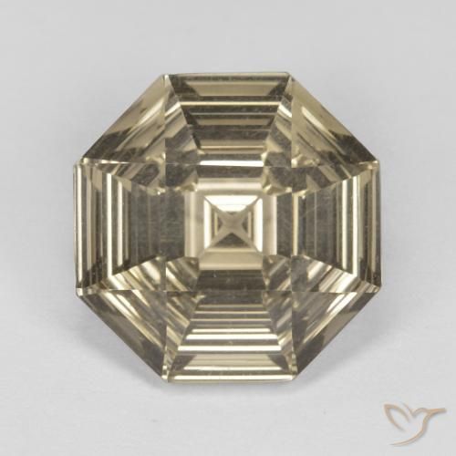 6.28 ct オクタゴン コンケーブ カット スモーキー クォーツ、12.1 x 12 mm ブラジル産, Photo A