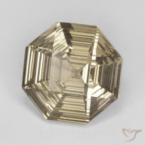 6.28 ct Brown Smoky Quartz Stone, Natural Smoky Quartz in Octagon Concave Cut Shape for Sale