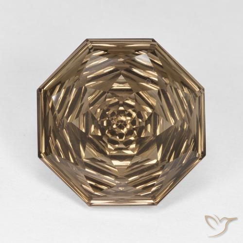 10.67ct Natural Medium-Light Brown Smoky Quartz, Emerald Cut, VVS