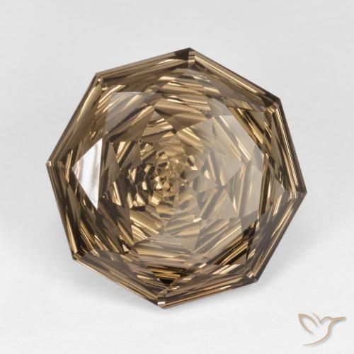 10.67 ct Brown Smoky Quartz Stone, Natural Smoky Quartz in Octagon Concave Cut Shape for Sale