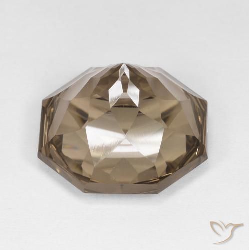 Smoky Quartz Gemstone in 15 x 15 mm (calibrated) Size for Sale, Smoky Quartz Stone in Medium-Light Brown Color