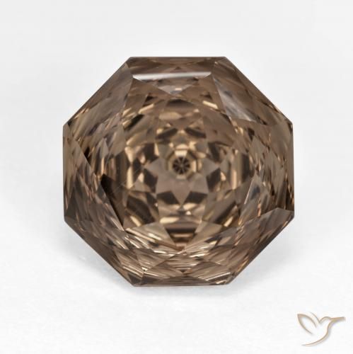 7.14ct Natural Hickory Brown Smoky Quartz, Emerald Cut, VVS