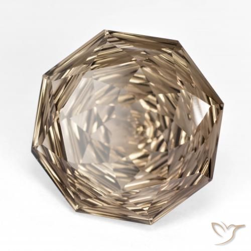 13.00 ct Brown Smoky Quartz Stone, Natural Smoky Quartz in Octagon Concave Cut Shape for Sale