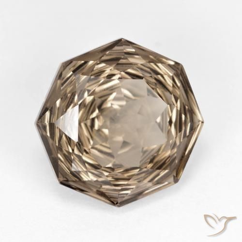 5.76 ct Brown Smoky Quartz Stone, Natural Smoky Quartz in Octagon Concave Cut Shape for Sale
