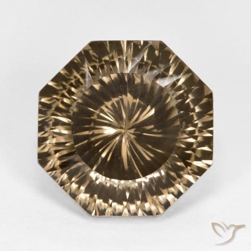 9.62 ct Brown Smoky Quartz Gemstone, Smoky Quartz Gem in Octagon Concave Cut Shape for Sale.