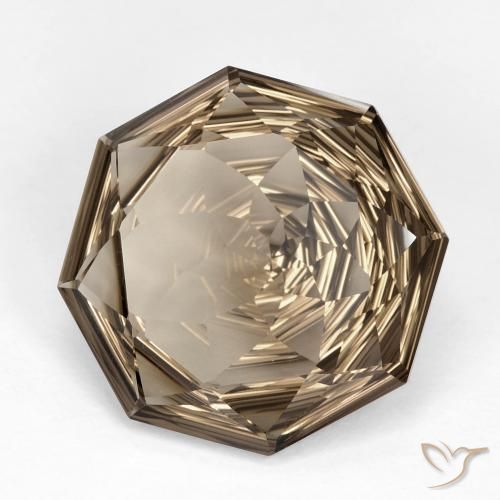 12.25 ct Brown Smoky Quartz Stone, Natural Smoky Quartz in Octagon Concave Cut Shape for Sale