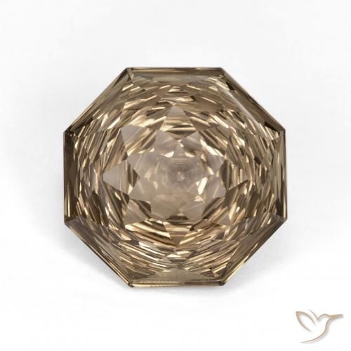 5.74ct Natural Light Mocha Smoky Quartz, Emerald Cut, VVS