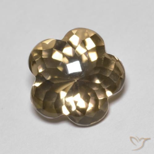4.55 ct Brown Smoky Quartz Stone, Natural Smoky Quartz in Flower-Cut Shape for Sale