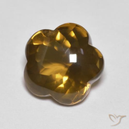 5.15 ct Brown Smoky Quartz Stone, Natural Smoky Quartz in Flower-Cut Shape for Sale