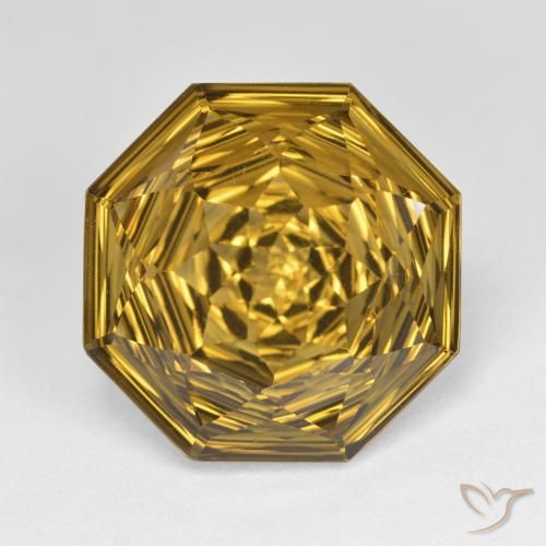 8.63 ct Octagon Concave Cut Smoky Quartz, 14.1 x 14 mm From Brazil, Photo A