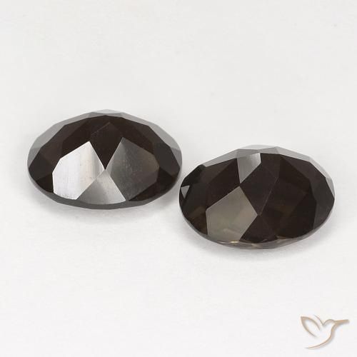 Smoky Quartz Gemstones in 10 x 8 mm (calibrated) Size for Sale, Smoky Quartz Stones in Dark Brown Color