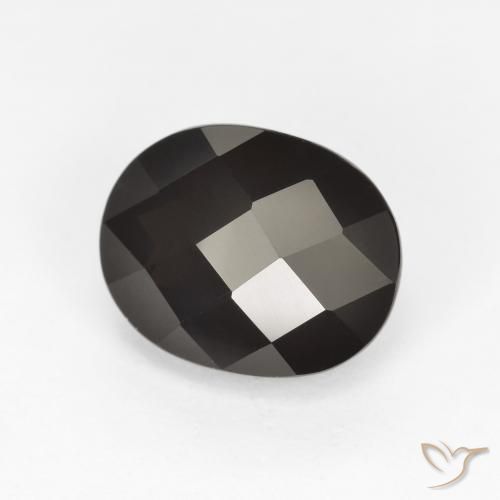2.61 ct Brown Smoky Quartz Stone, Natural Smoky Quartz in Oval Checkerboard Shape for Sale
