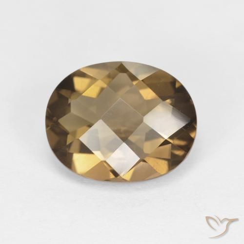 2.35ct Natural Light Coffee Brown Smoky Quartz, Oval, VVS