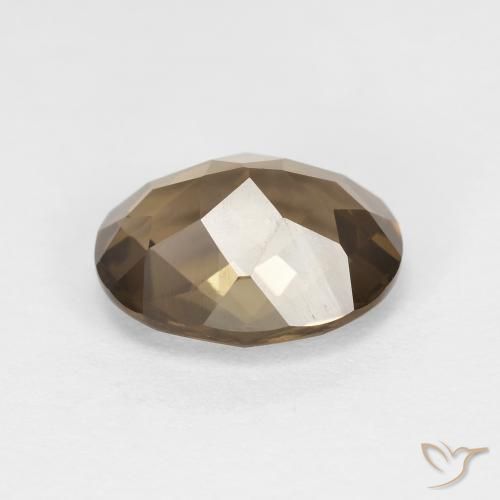 Smoky Quartz Gemstone in 10 x 8 mm (calibrated) Size for Sale, Smoky Quartz Stone in Light Coffee Brown Color