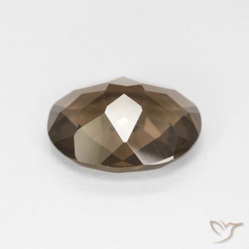 Smoky Quartz Gemstone in 10 x 8 mm (calibrated) Size for Sale, Smoky Quartz Stone in Medium-Dark Brown Color