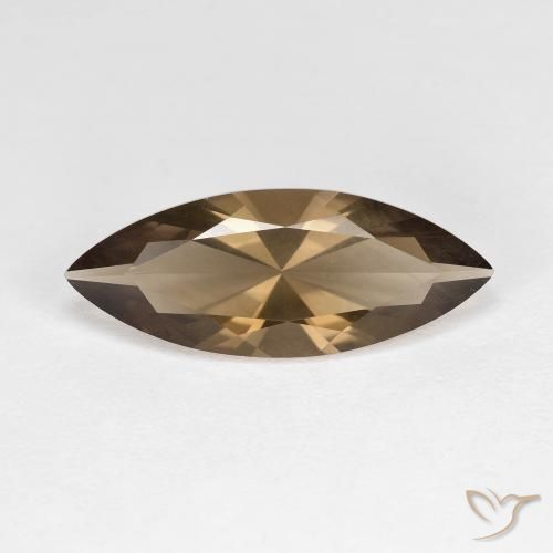 2.96ct Natural Medium-Light Brown Smoky Quartz, Marquise, VVS